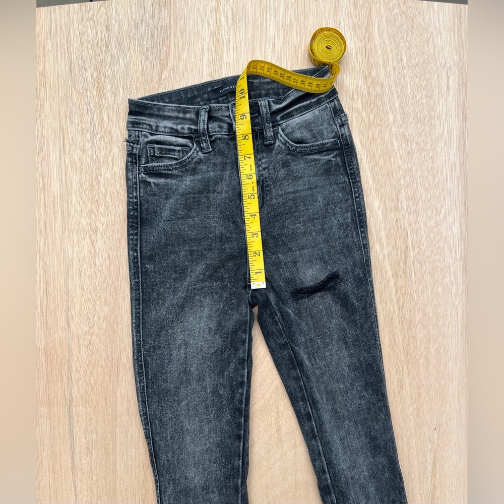 Flying Monkey Distressed Charcoal High Rise Raw Hem Skinny Jeans 22 Mobwife Badd - Picture 10 of 10